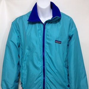 Patagonia 12 Aqua Blue Fleece-Lined Nylon Jacket